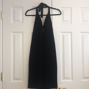 Express Black velvet dress open back